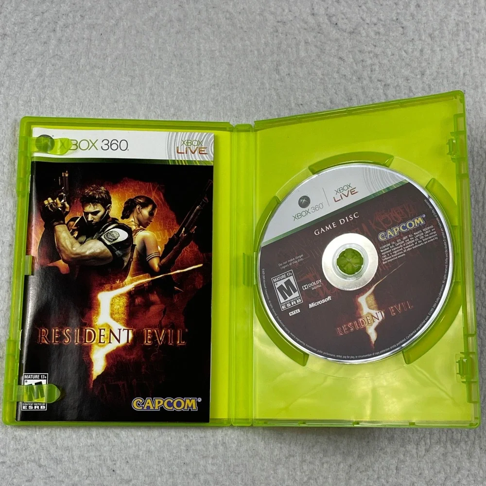 Capcom‎ Resident Evil 5 Xbox 360 Standard Edition Survival Horror Video Game